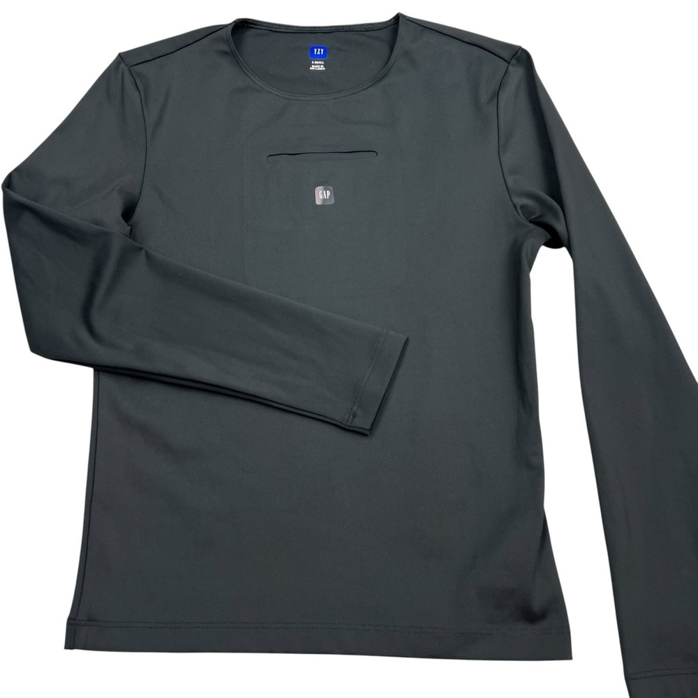 Yeezy Gap Long Sleeve Shirt Mens Size XS Black Stretch Activewear YE‎